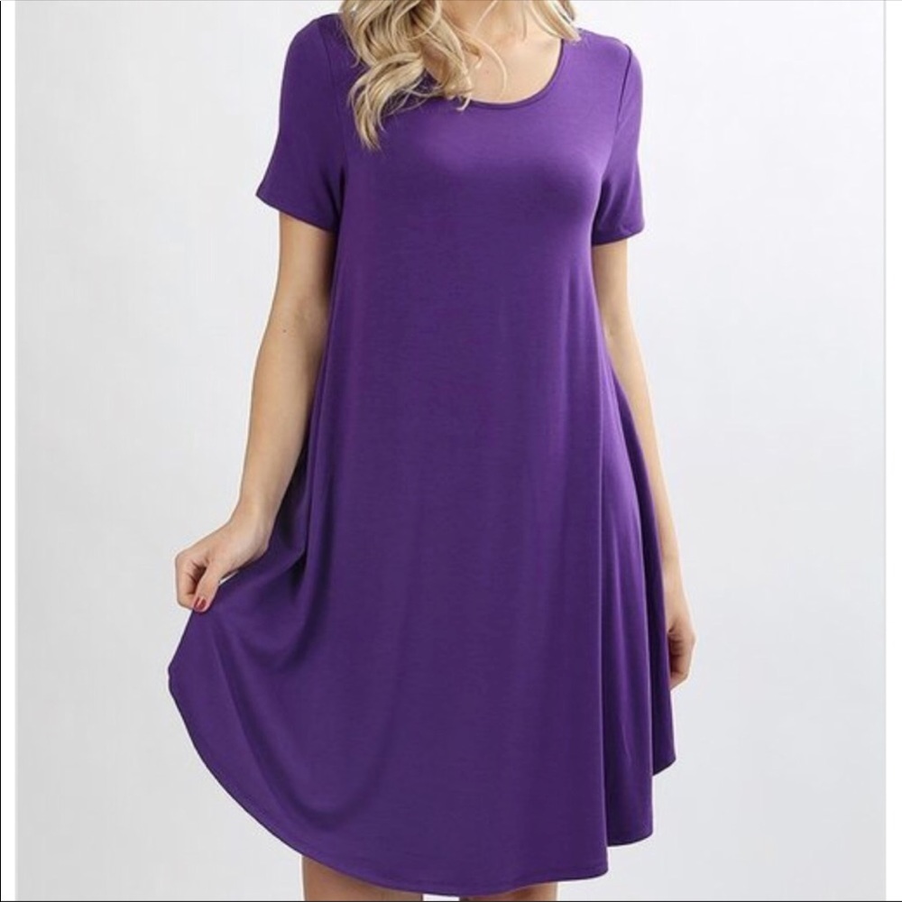 Purple tunic dress with pockets super soft!